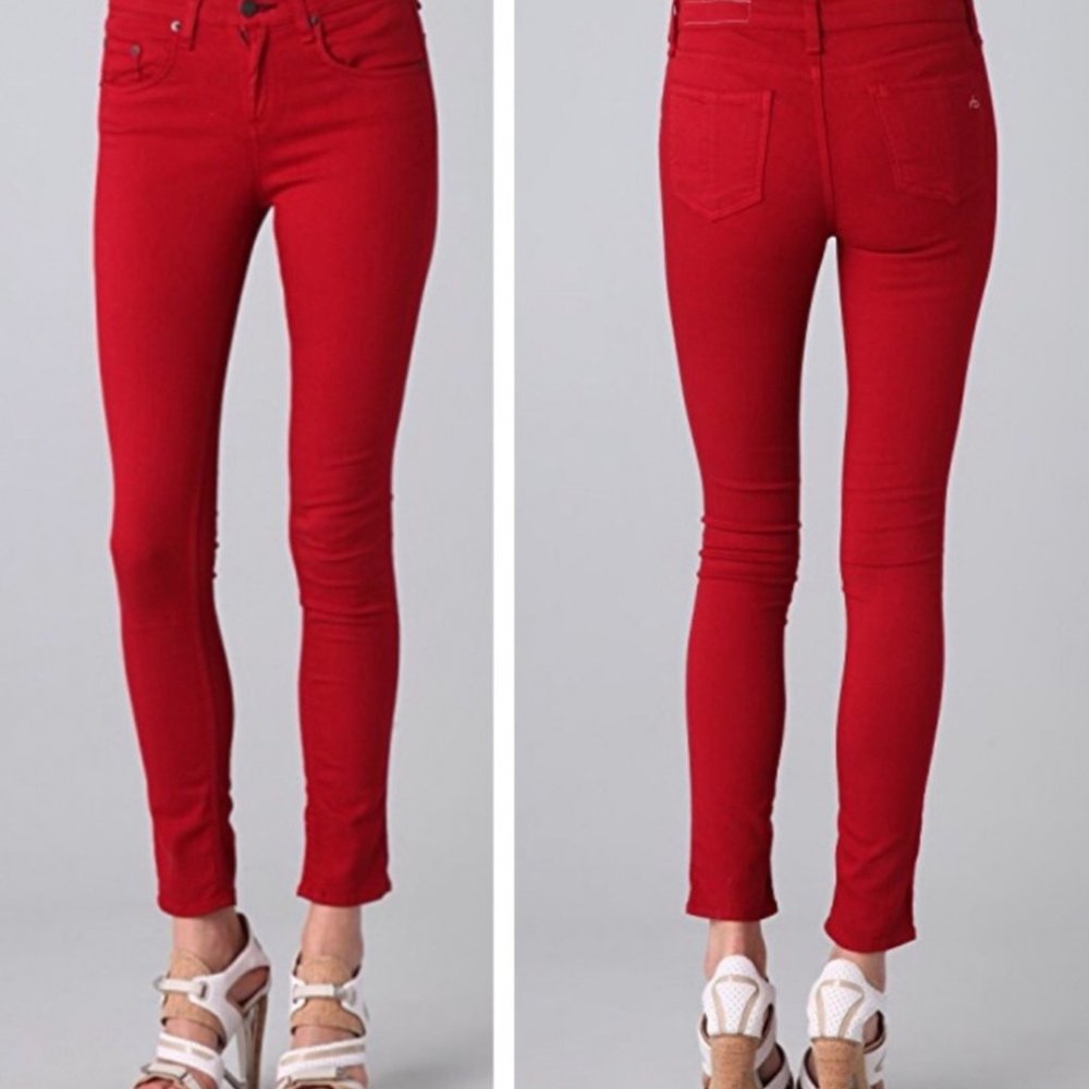 Rag & Bone Red skinny jeans Sz 24
